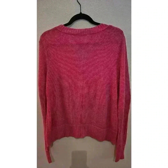 Fresh Produce Women's V-Neck Pullover Sweater Pink Size XL Long Sleeve Casual - Picture 3 of 4